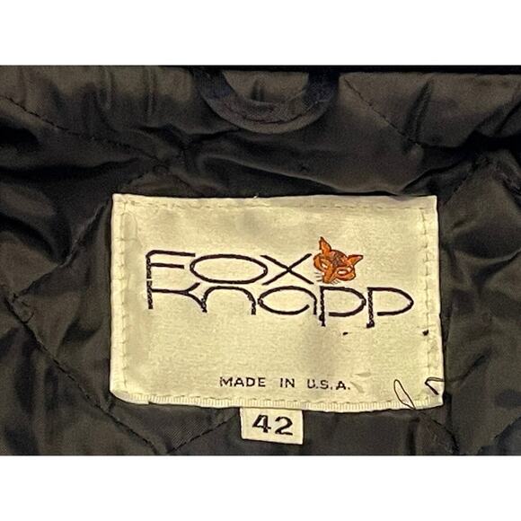 VINTAGE Fox Knapp Pea Coat Mens 42 Black Double Breasted Quilt Lined Made in USA - Picture 3 of 13